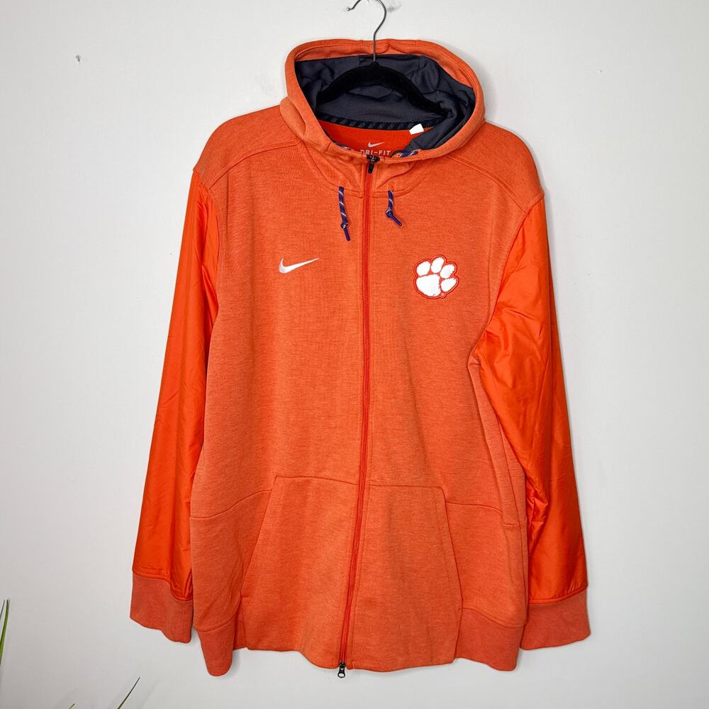 Nike Dri-Fit Clemson Tigers Full‎ Zip Hoodie Sweater Jacket Men’s XL Embroidered